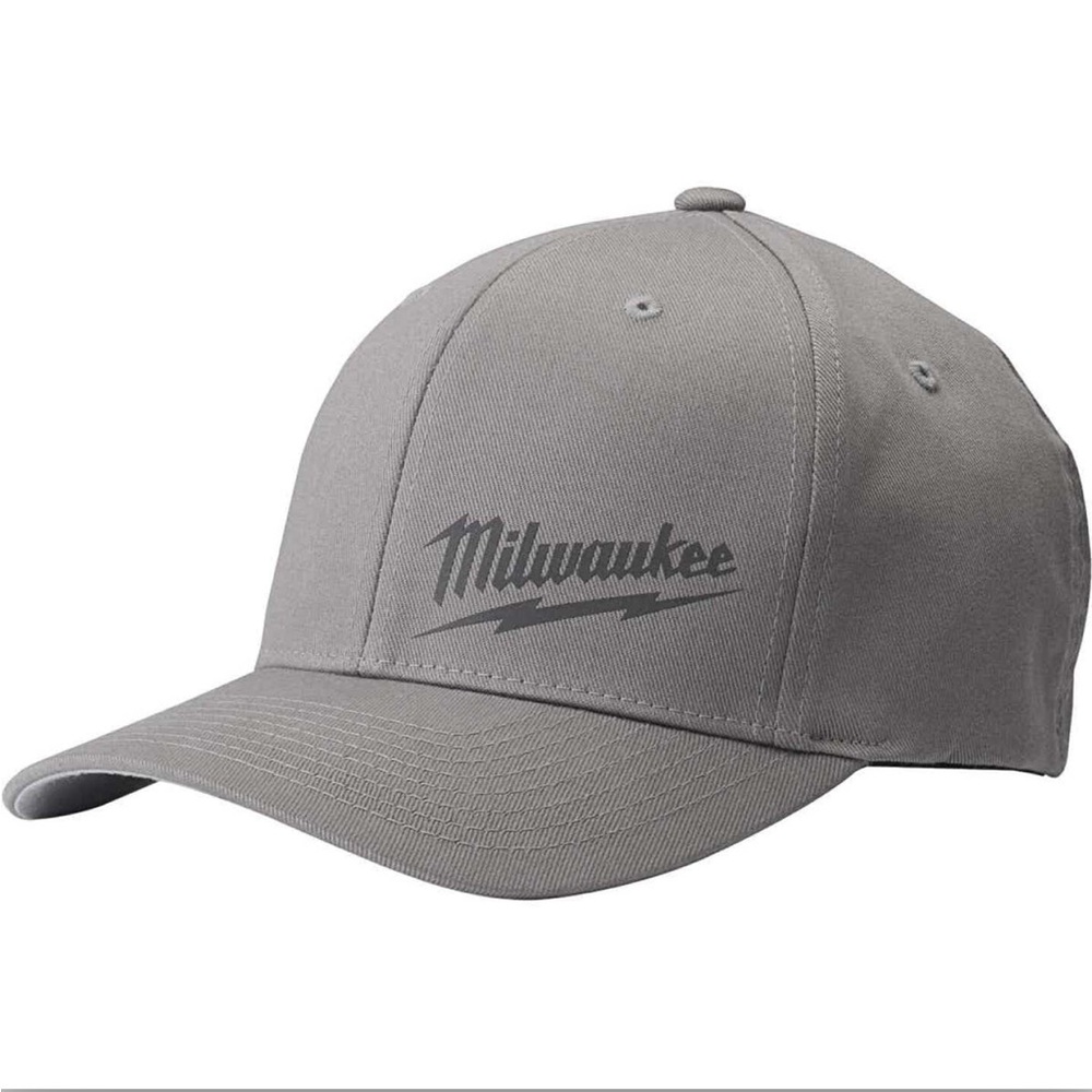 $8 add on to bundle. NWT Milwaukee FlexFit Gray Fitted Hat, L/XL.